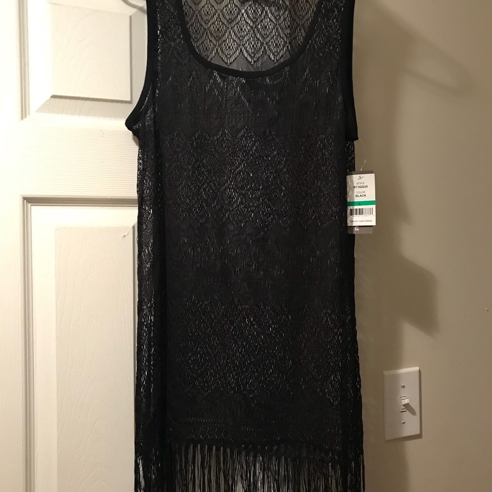 Kennith Cole Fringe Tank Dress Lg